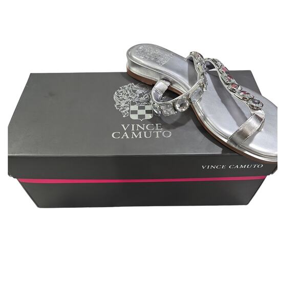 Vince Camuto Metallic Steel Jeweled Sandal - New in Box - Picture 6 of 7